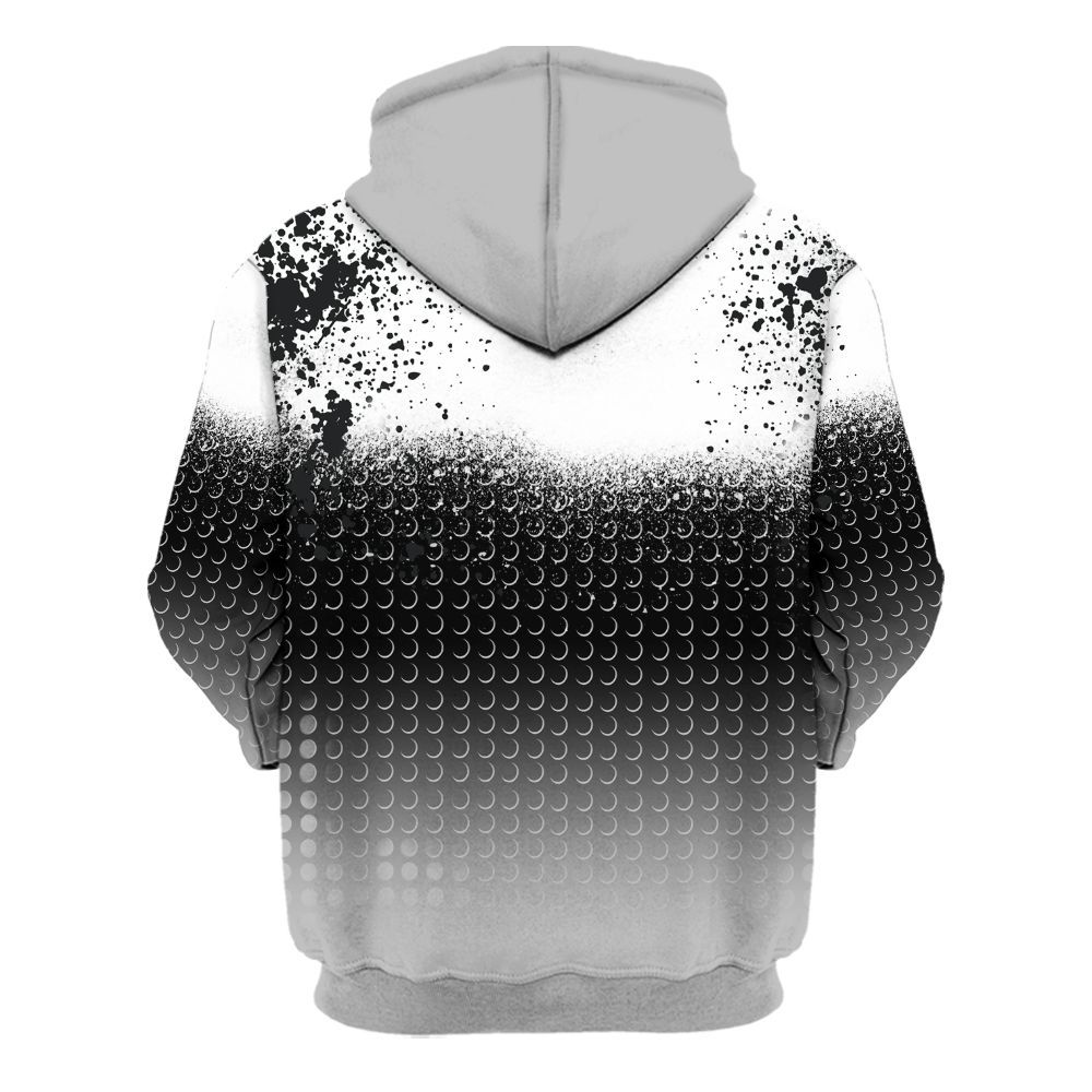 Hoodie To Match Low 85 Metallic Black 1s - Halftone Time Is Money All Over Print