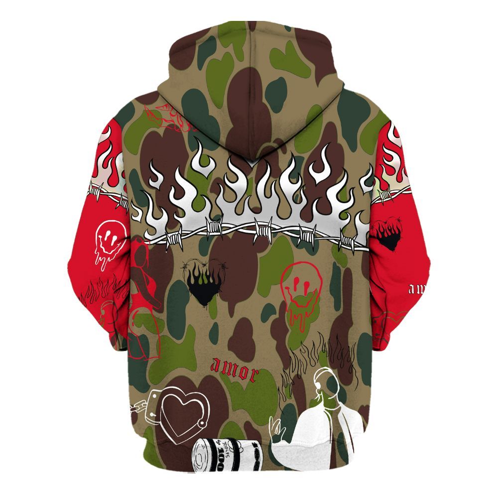 Hoodie To Match Air Max 90 Duck Camo Red - Snake Trust No One All Over Print