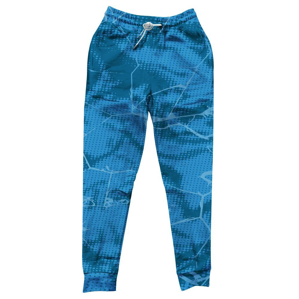 Sweatpant To Match Powder Blue 9s - Crack Graphic All Over Print
