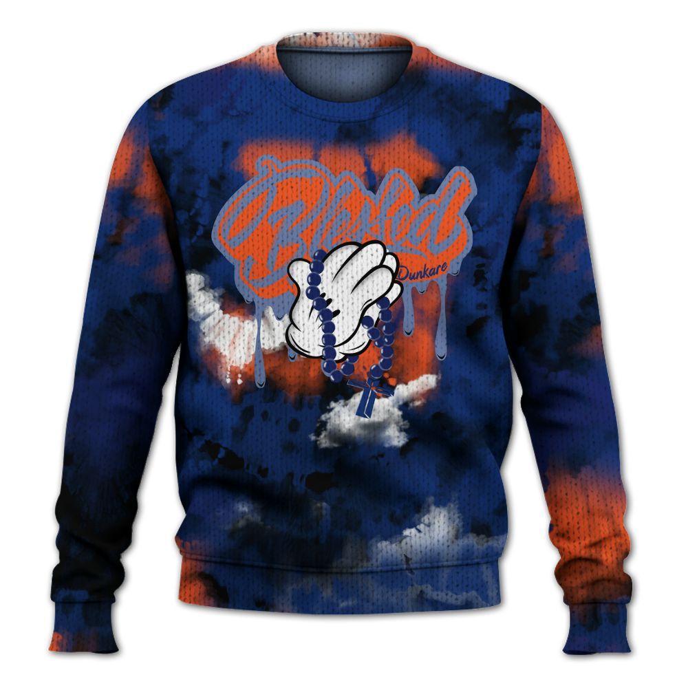 Knitted Sweater To Match Suede GS League - God Blessed Tie Dye