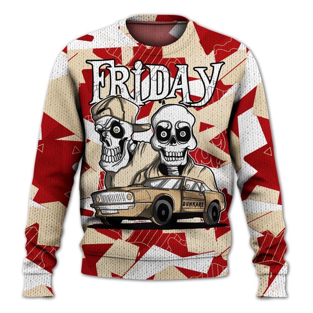 Knitted Sweater To Match Dunk Low Strawberry Waffle - Friday Funny Retro