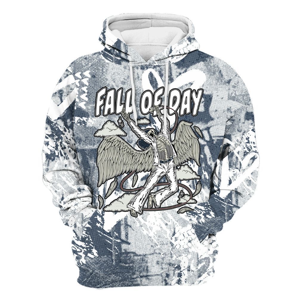 Hoodie To Match White Midnight Navy 6s - Fall Of Days Skeleton Heart All Over Print