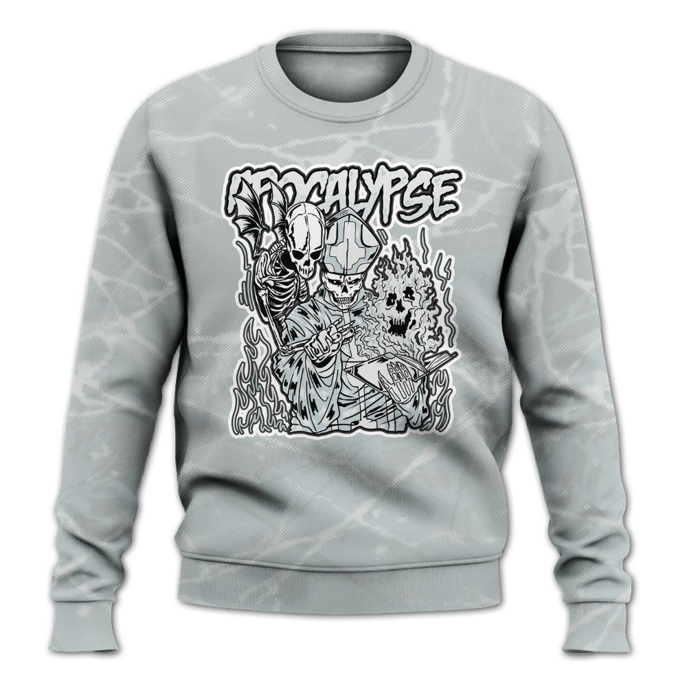Sweatshirt To Match Black Wolf Grey 12s - Apocalypse Skeleton Profound All Over Print