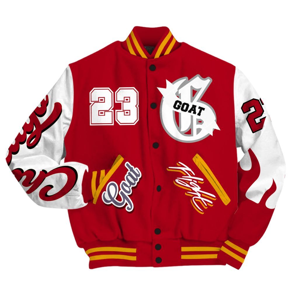 Varsity Jacket To Match Cardinal 7s - The G.O.A.T Flight Streetwear All Over Print