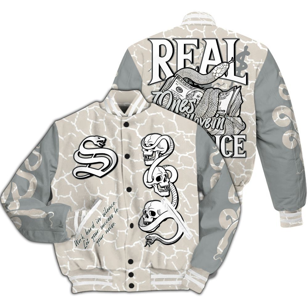 Varsity Jacket To Match Retro Pure Money 3s - Snake Move In Silence All Over Print