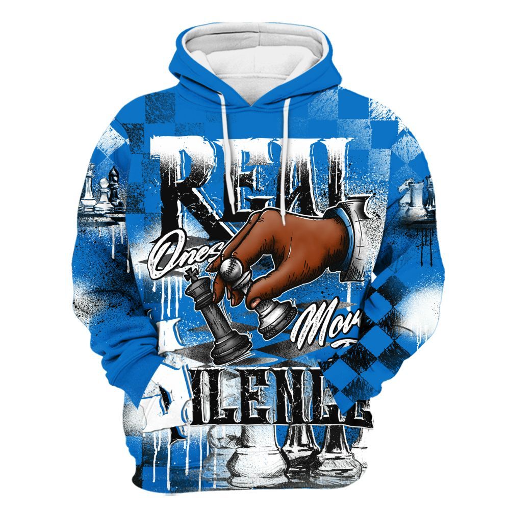 Hoodie To Match Blueberry 12s - Chess Move In Silence All Over Print