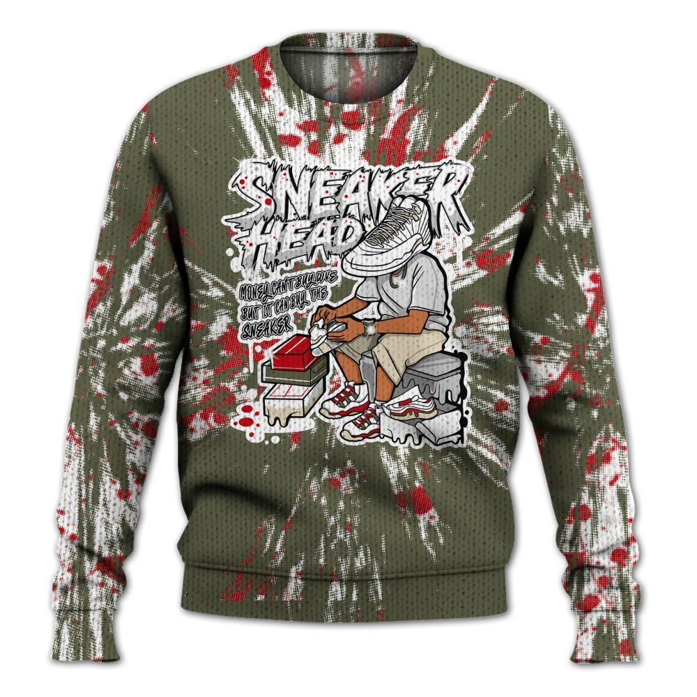 Knitted Sweater To Match Travis Scott Low OG Medium Olive 1s - Sneakers Headache Graphic Luxury