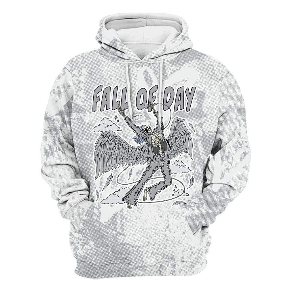 Hoodie To Match Low OG Wolf Grey 1s - Fall Of Days Skeleton Heart All Over Print
