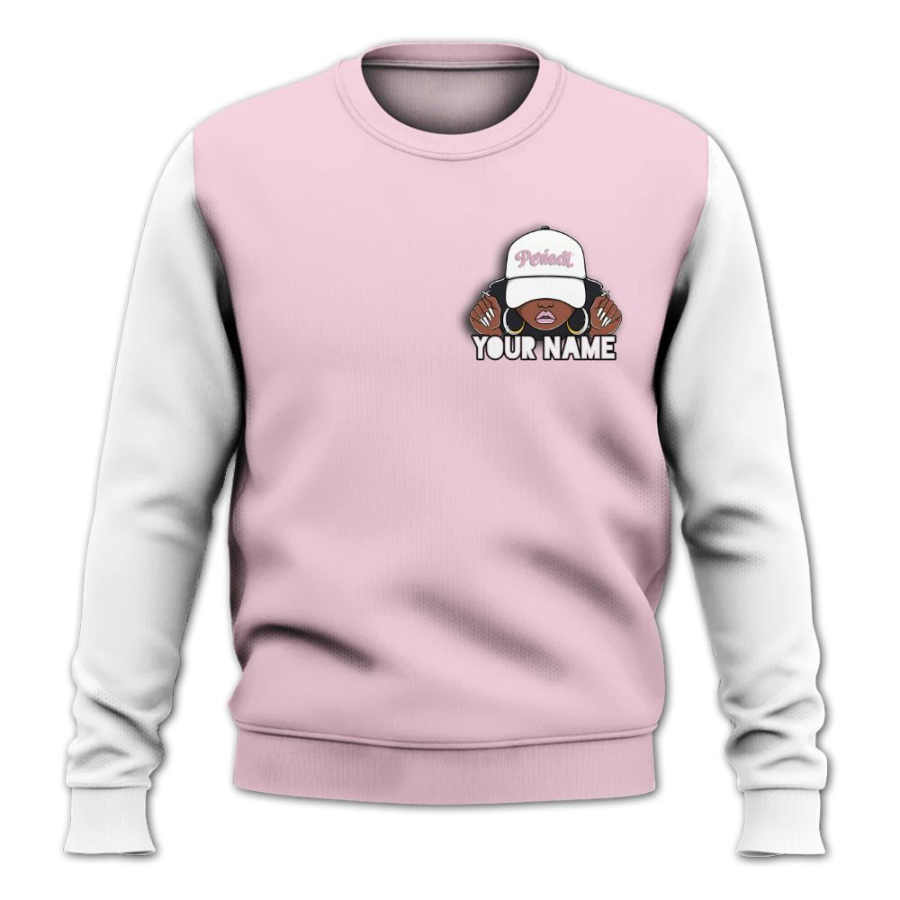 Sweatshirt To Match Orchid 4s - Custom Name Black Girl All Over Print