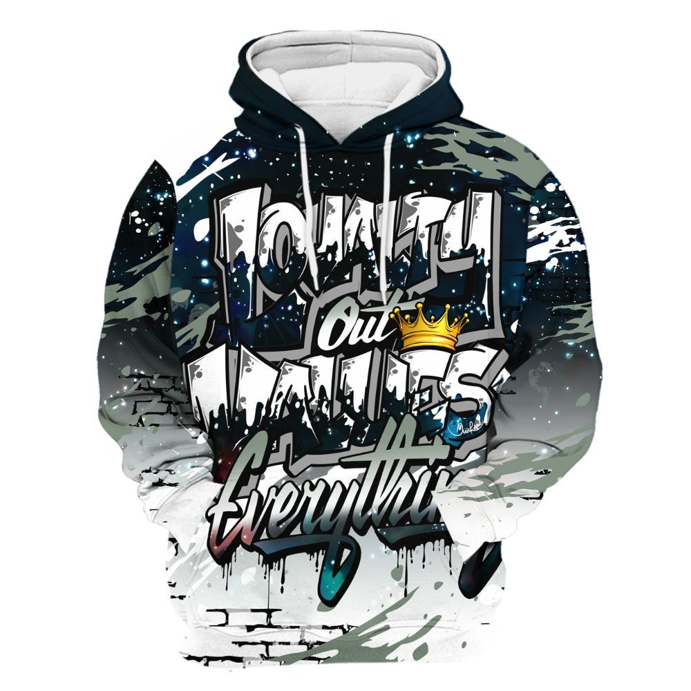 Hoodie To Match Air Foamposite One Galaxy - Values Of Loyalty Drip All Over Print