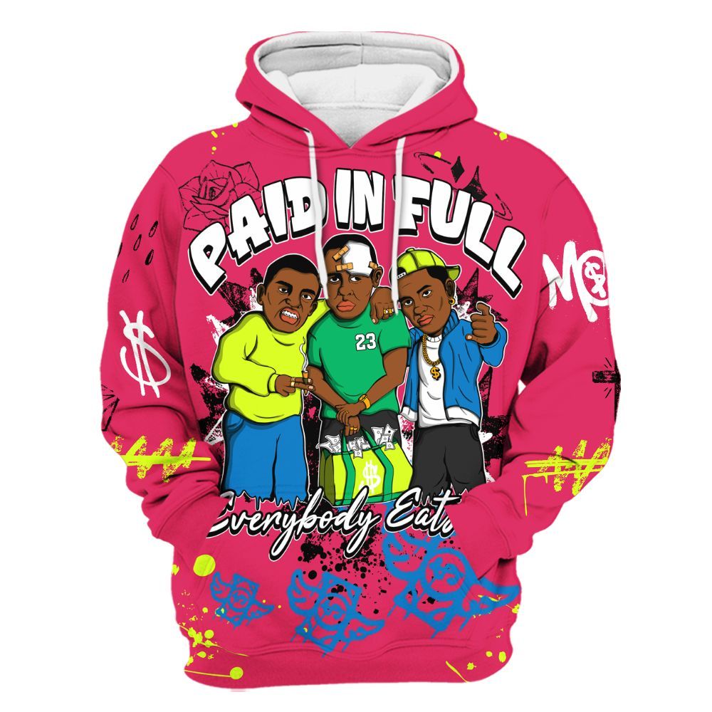 Hoodie To Match Ja 3 Kool Aid - Everybody Paid In Full Crayon All Over Print