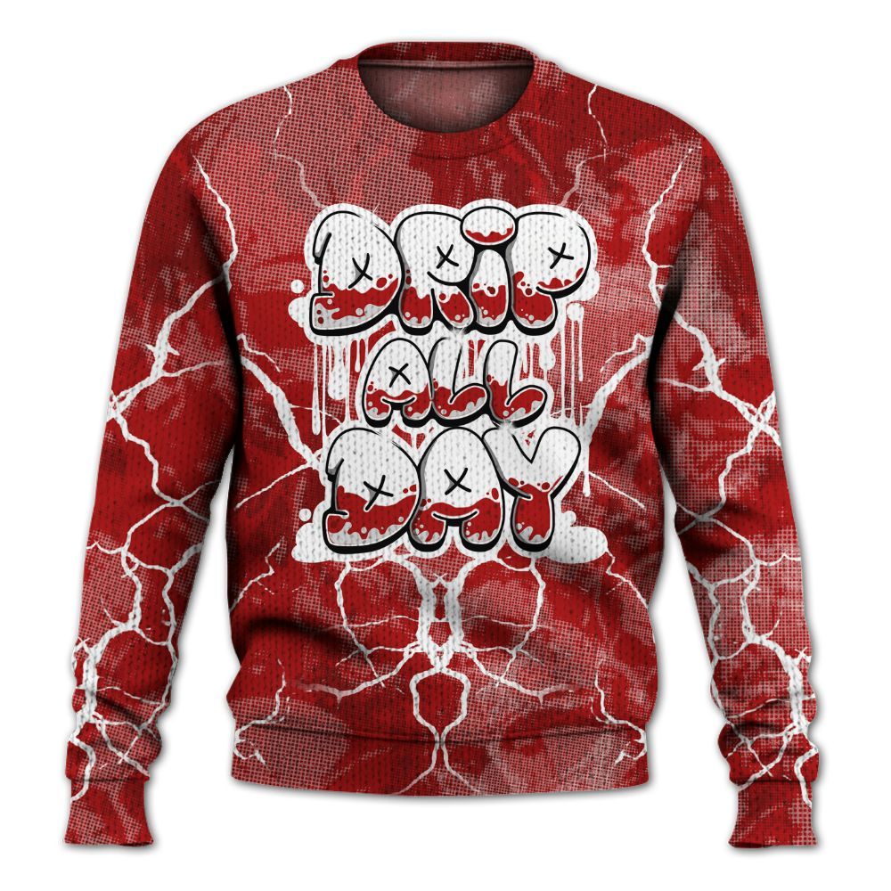 Knitted Sweater To Match Red Taxi 12s - DRIPPIN Days Graphic Halloween