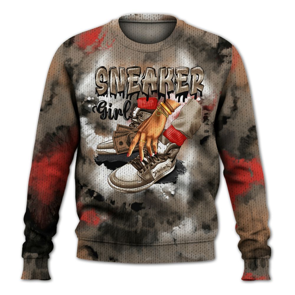 Knitted Sweater To Match Air Max Rocky Distressed - SNEAKER Girl Money Drip Tie Dye