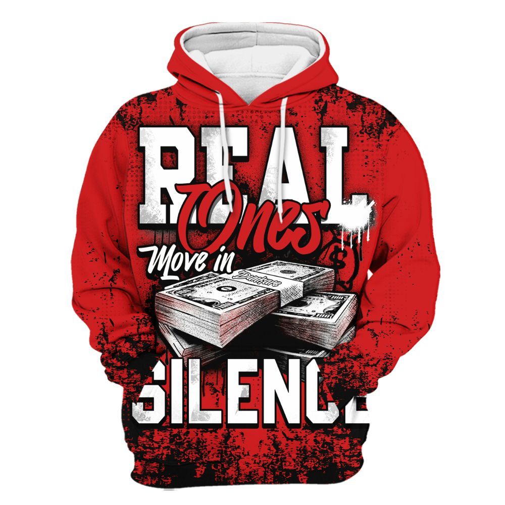 Hoodie To Match Low Bred 11s - Move In Silence Money Street Retro All Over Print
