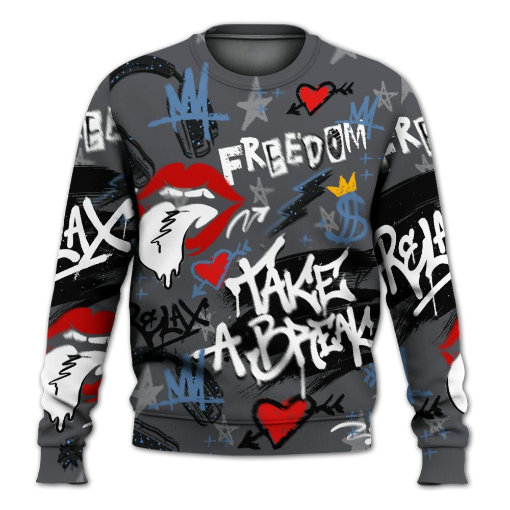 Sweatshirt To Match Air Max 95 Stash - Take Break Freedom Graffiti Streetwear All Over Print
