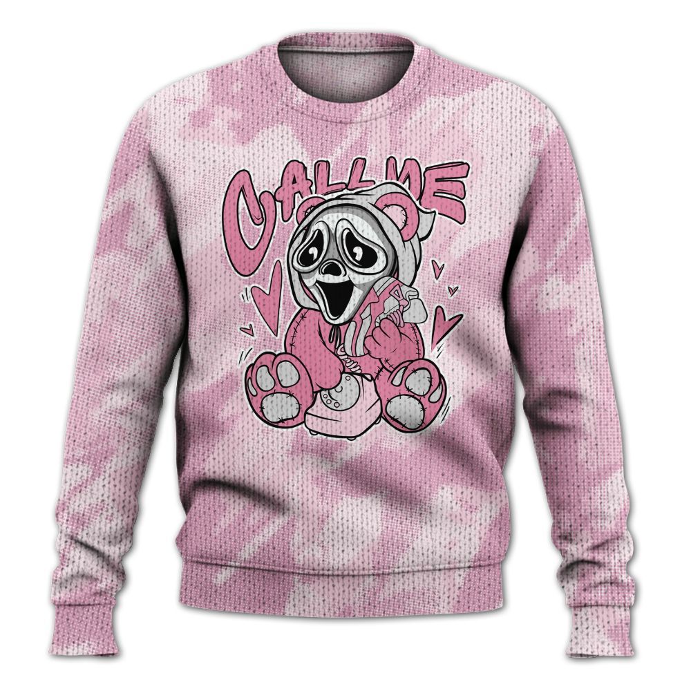 Knitted Sweater To Match Orchid 4s - Call Me Bear Abstract Halftone