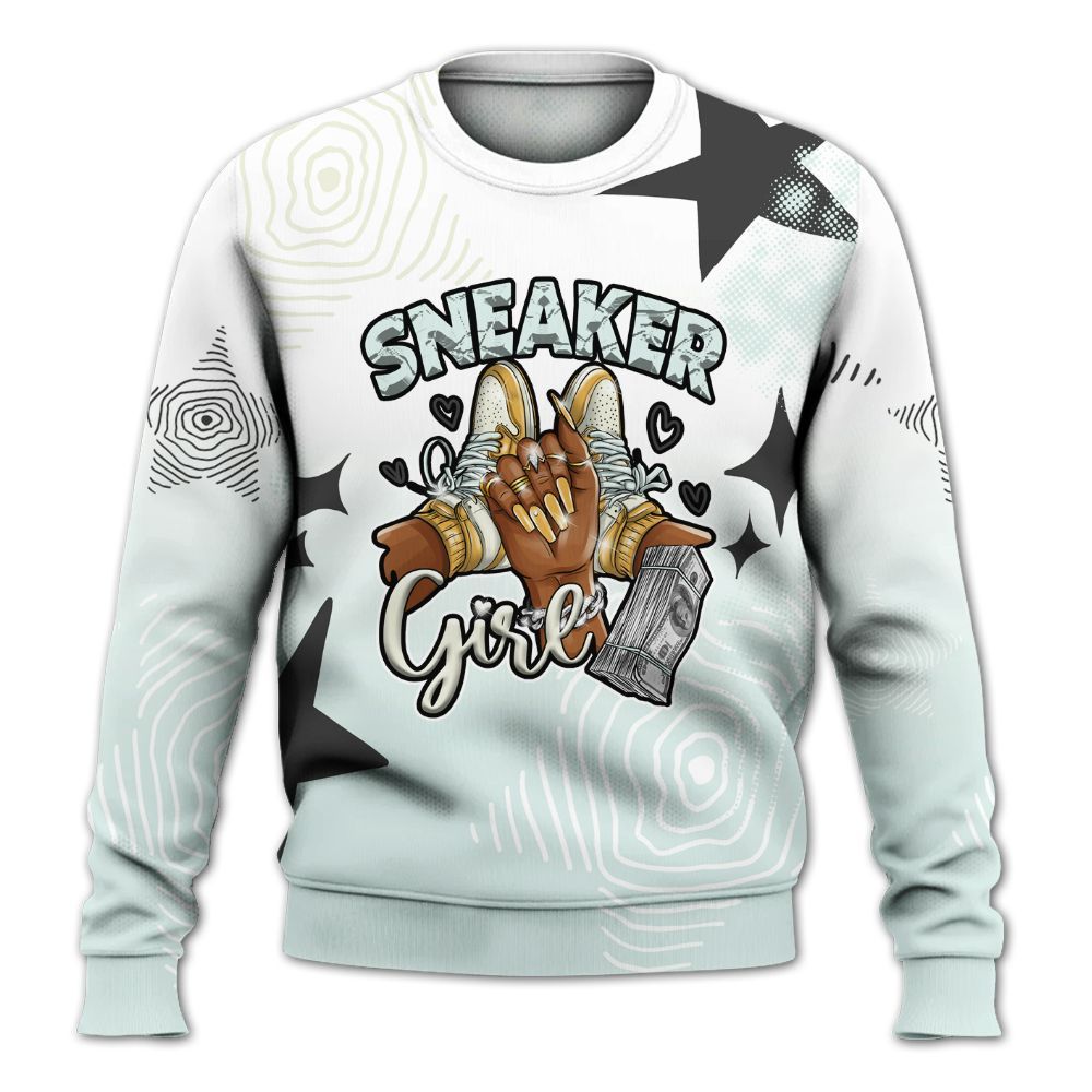 Sweatshirt To Match Pure Platinum 4s - Sneakerz Girlz Unique Starz All Over Print