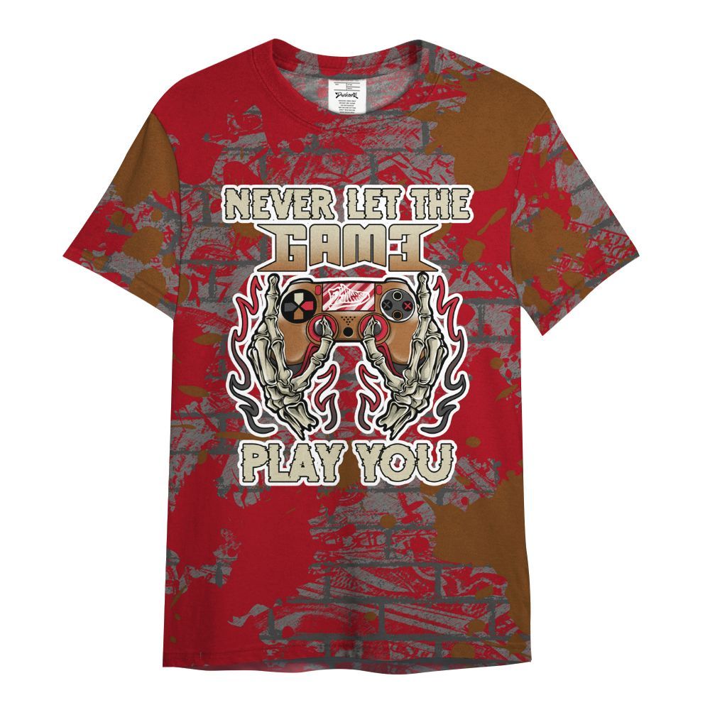 Shirt To Match Archaeo Brown 5s - PlayGame Skull Brick All Over Print