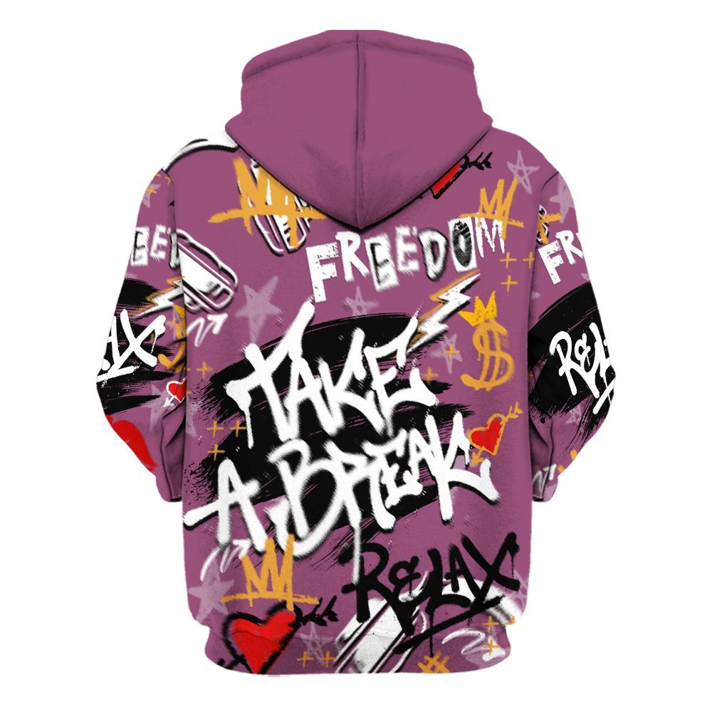 Hoodie To Match High OG Brotherhood 1s - Take Break Freedom Graffiti Streetwear All Over Print