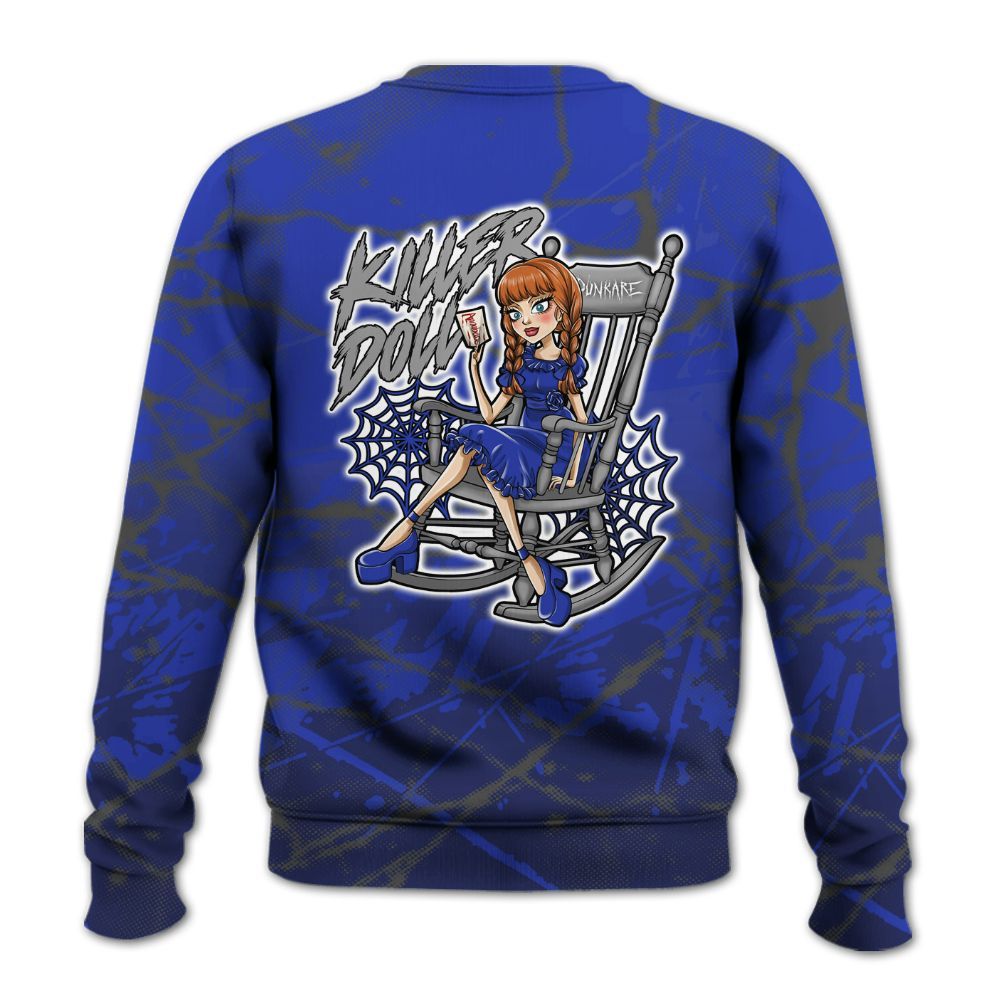 Sweatshirt To Match Air Max Plus Black Racer Blue - Killer Doll-A Halloween Profound All Over Print