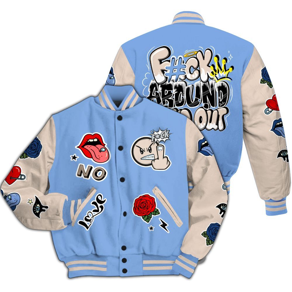 Varsity Jacket To Match Air Max 1 Royal Pulse - FK Around Find Out All Over Print