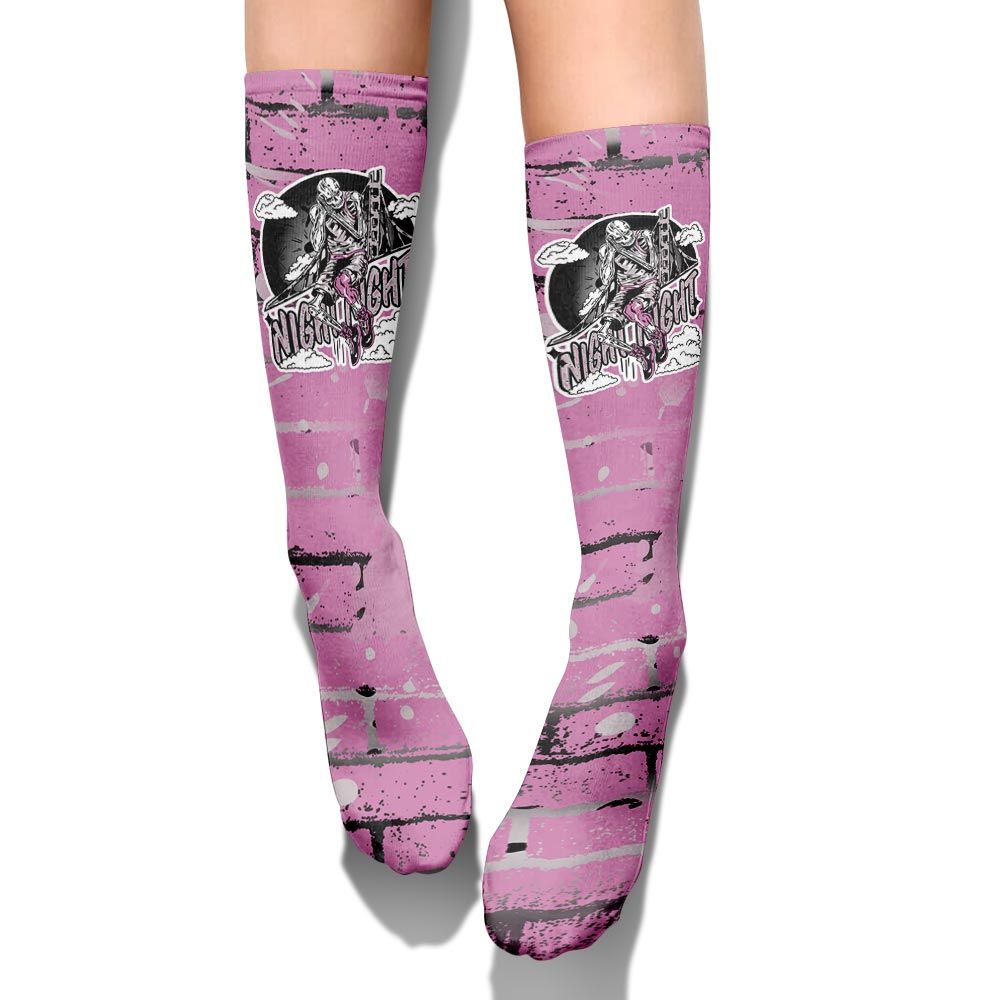 Sock To Match Neutral Grey Black White Orchid 4s - Seeya Skeleton Brick