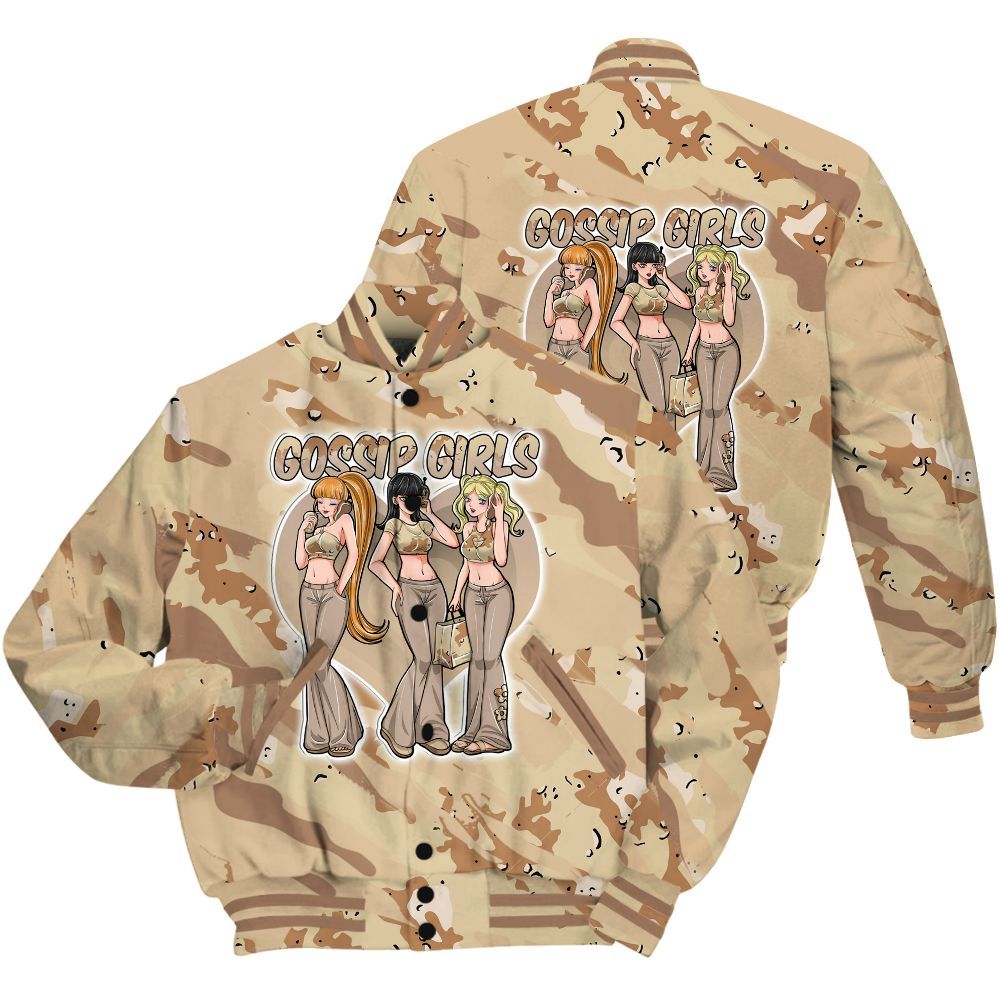 Varsity Jacket To Match Desert Camo 3s Shirt - Gossip'Girls All Over Print
