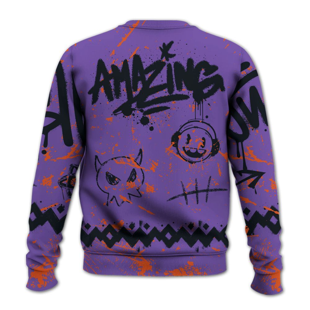 Sweatshirt To Match Canyon Purple 4s - Friday Sneaker Crayon All Over Print