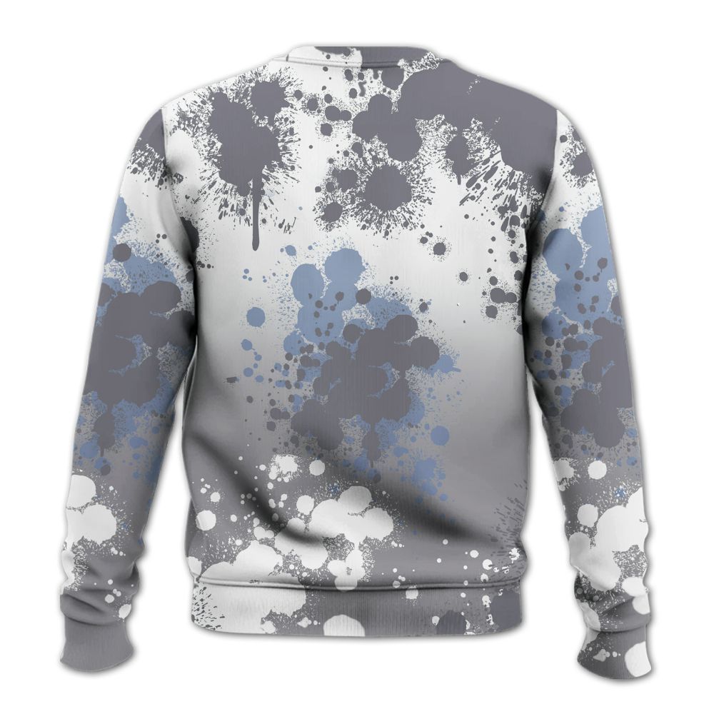 Sweatshirt To Match Cement Grey 11s - God Blessed Ink Drip All Over Print