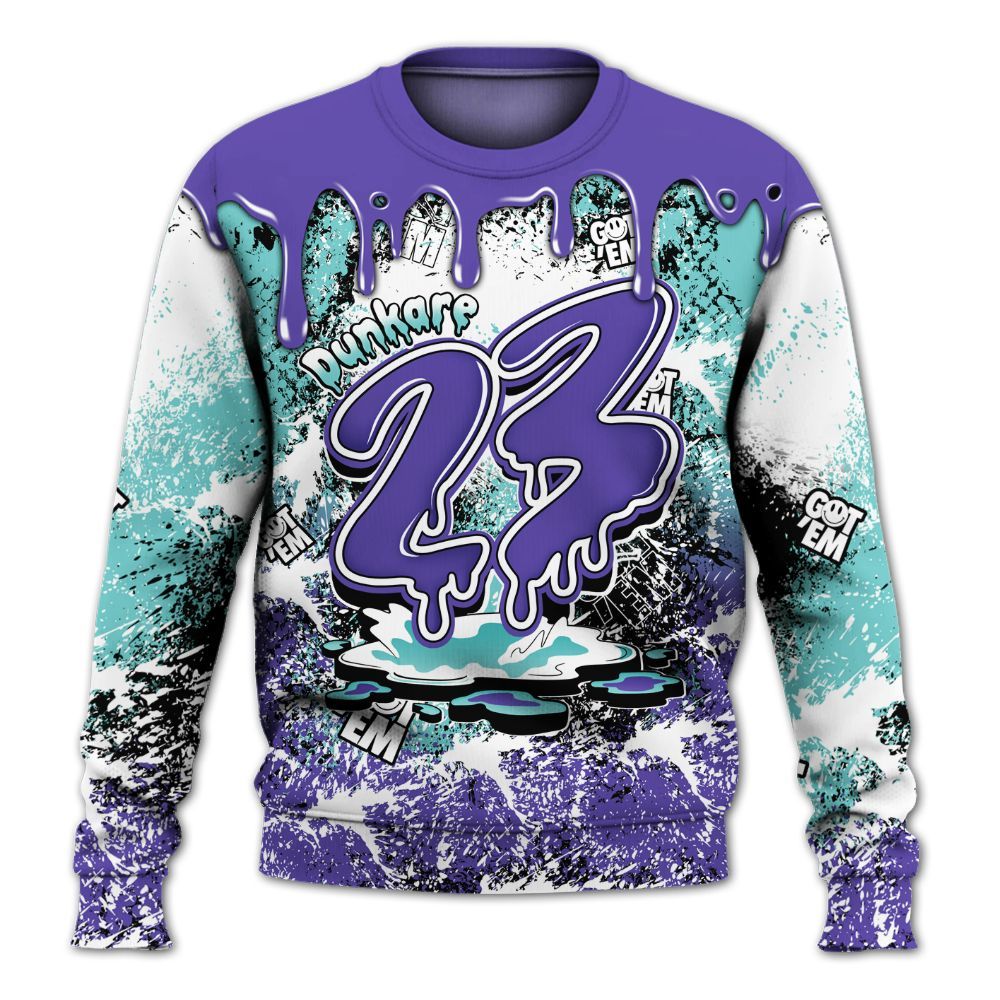 Sweatshirt To Match Low Hornets 1s - Dripping 23 Drip All Over Print