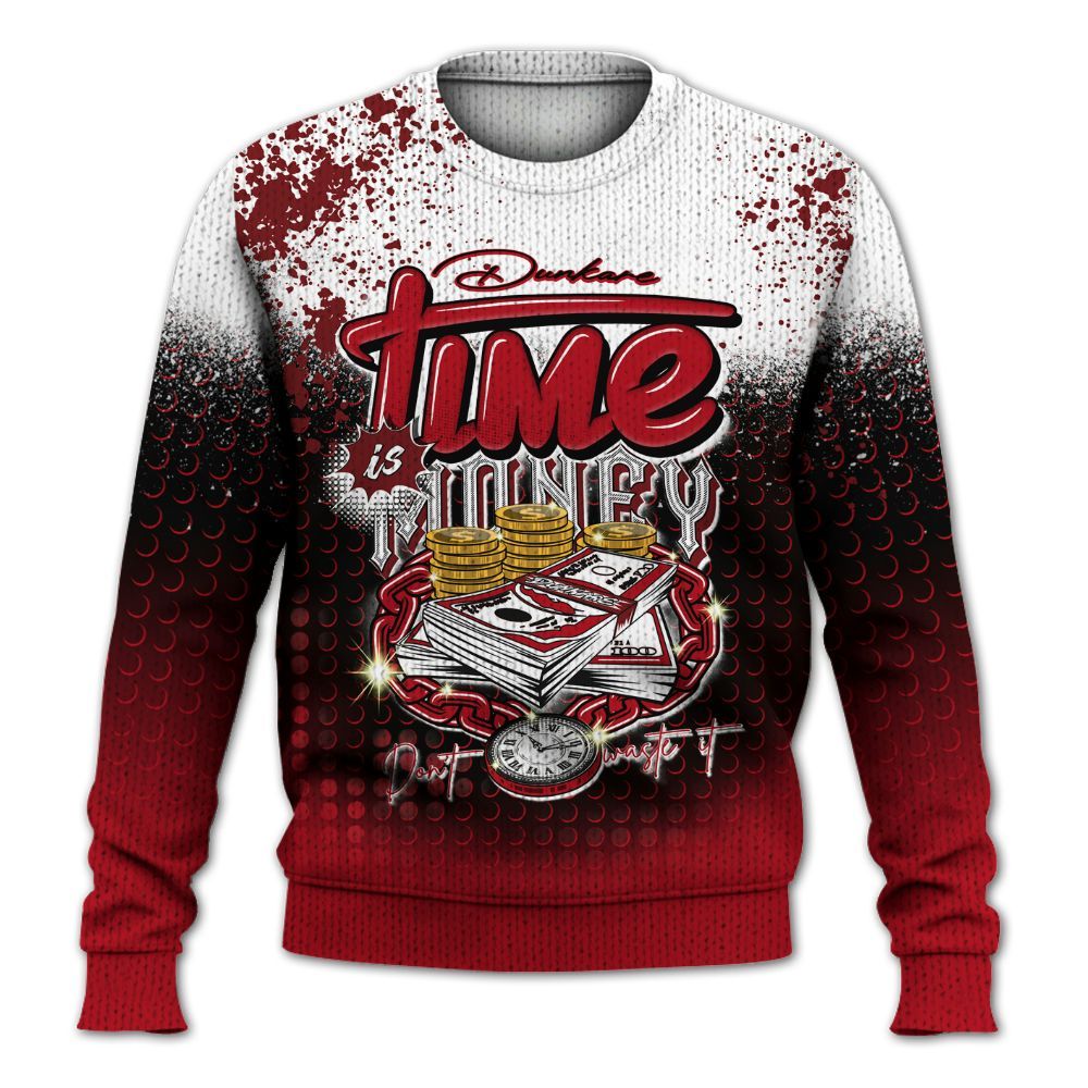 Knitted Sweater To Match Bred Velvet 11s - Halftone Time Is Money