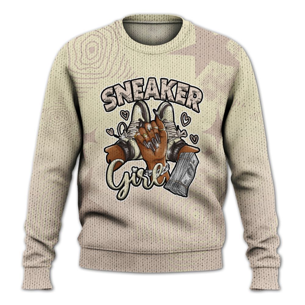 Knitted Sweater To Match A Ma Maniere X Fossil Stone 4s - Sneakerz Girlz Unique Starz