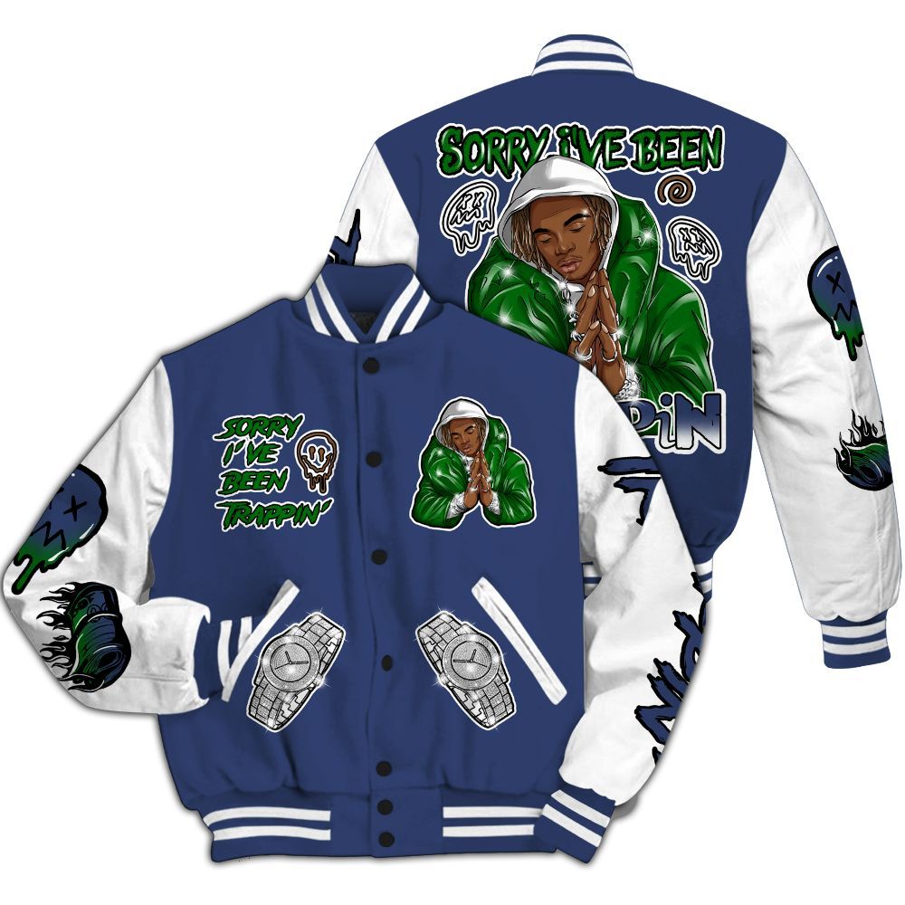 Varsity Jacket To Match Midnight Navy 13s - Trappin' Unique All Over Print