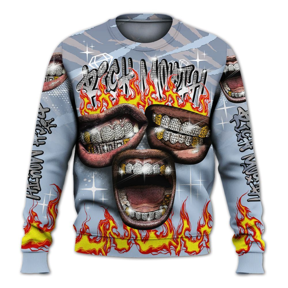 Sweatshirt To Match Ja 2 Induction - Rich Mouth Fire Rap Retro 90s All Over Print