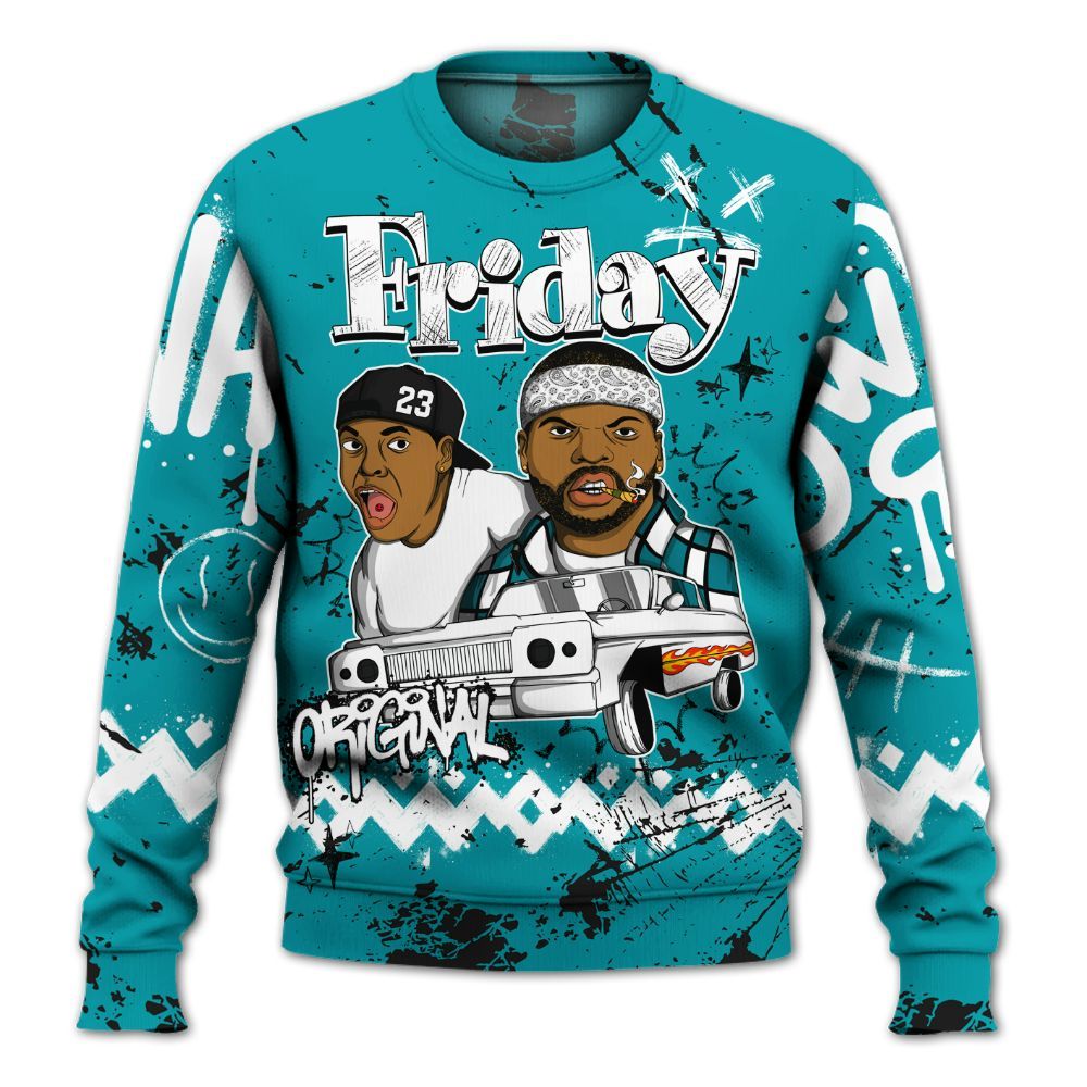 Sweatshirt To Match Air Griffey Max Aquamarine 1s - Friday Sneaker Crayon All Over Print