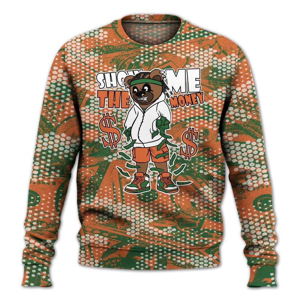 Sweatshirt To Match Low Miami 5s - Show Me Bear Banknotes Art All Over Print