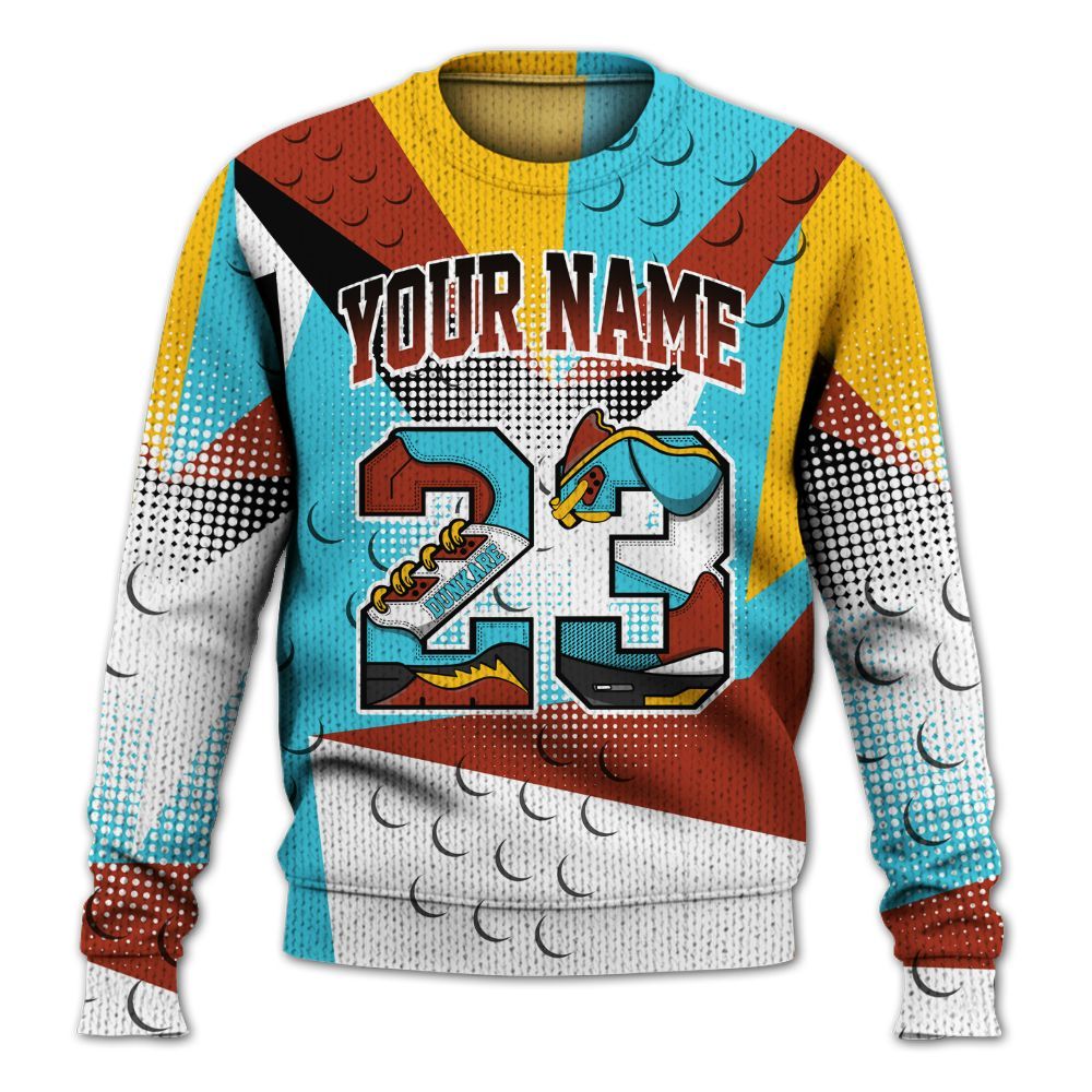 Knitted Sweater To Match SB Dunk Di'Orr Greenwood - Poly Custom Name Number 23 5s