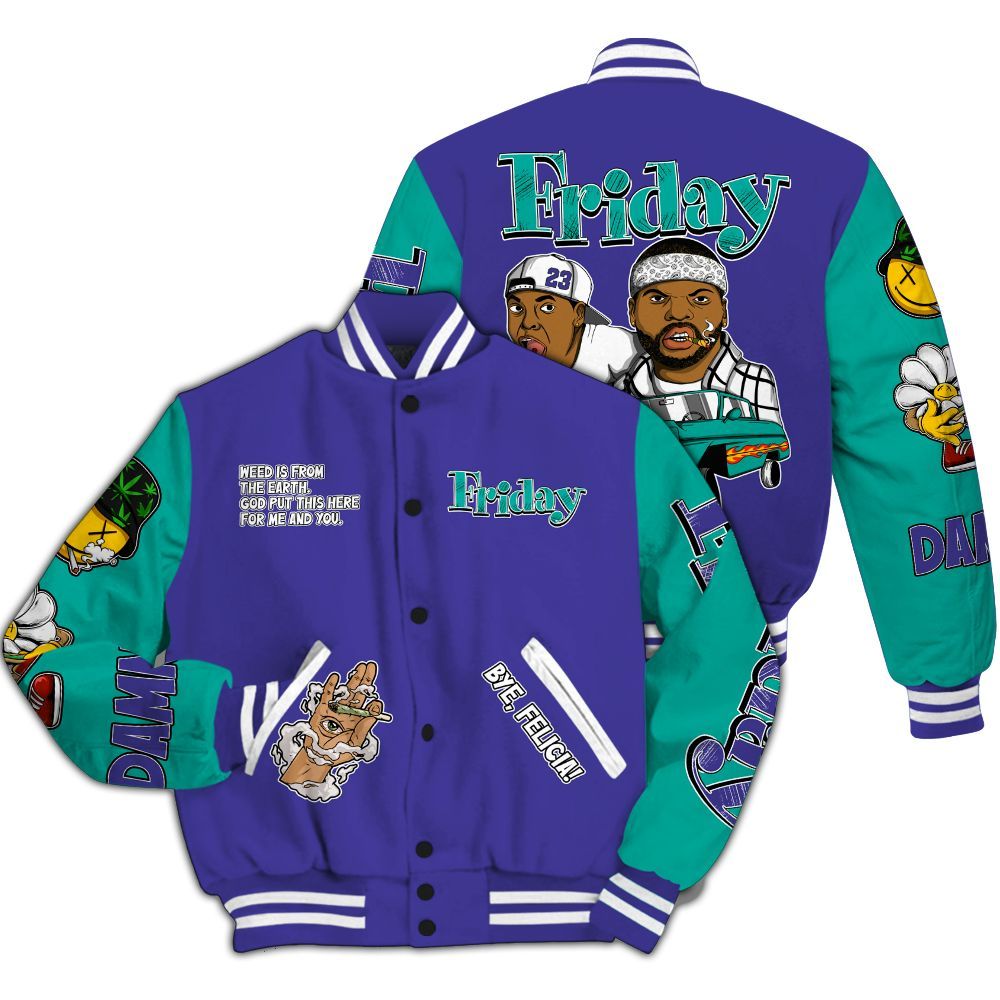 Varsity Jacket To Match Retro Grape 5s - Friday Sneaker Stress Style All Over Print