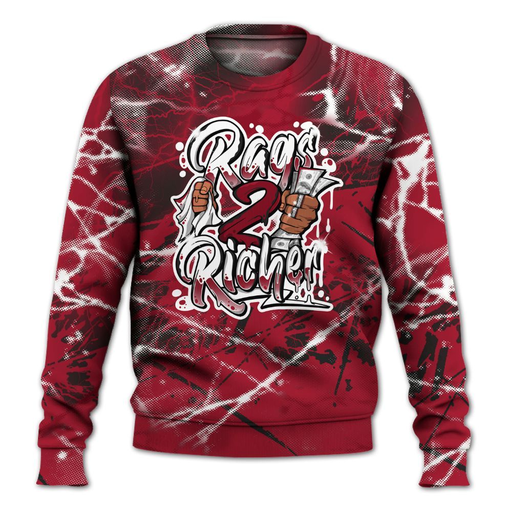 Sweatshirt To Match High OG Black Toe Reimagined 1s - Rag 2 Rich Graphic All Over Print