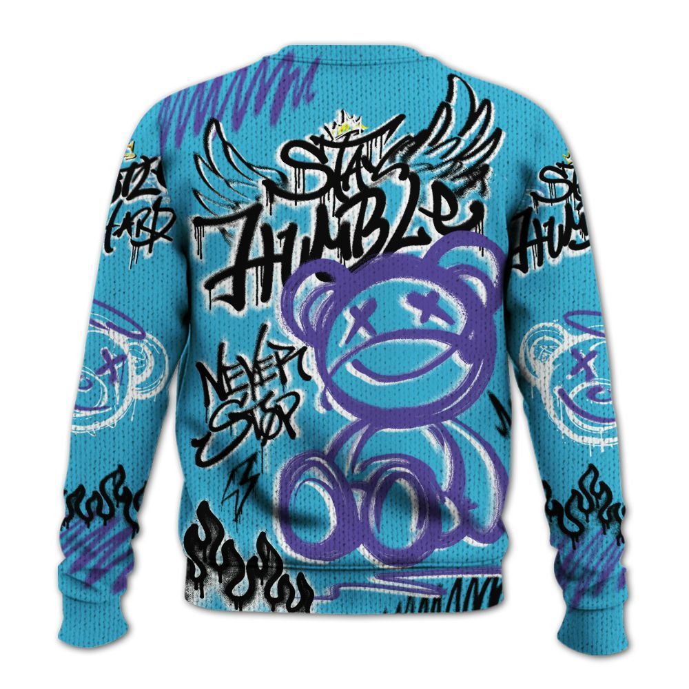 Knitted Sweater To Match Retro Aqua 6s - Humble Drip Streetwear Graffity