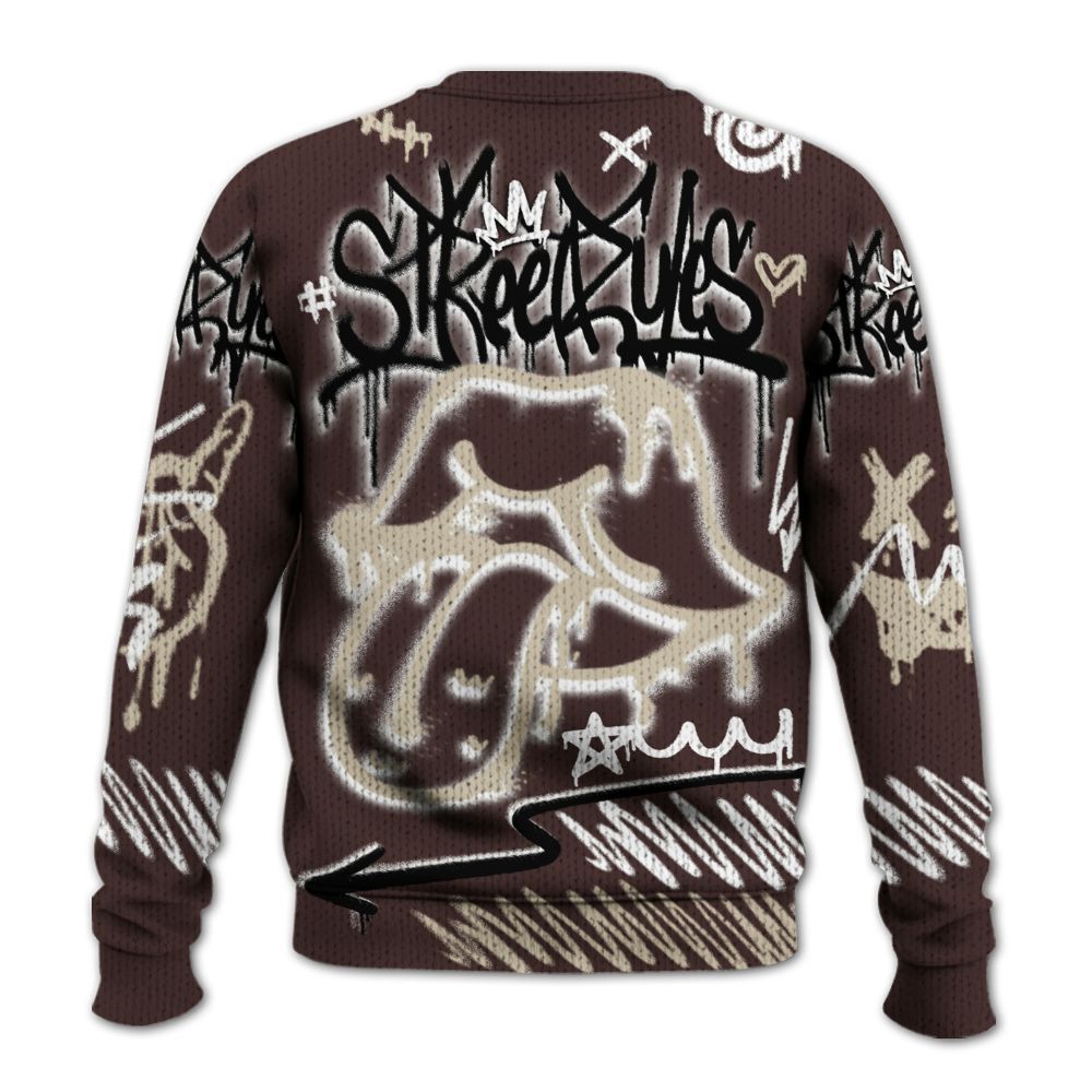 Knitted Sweater To Match Burgundy Crush 3s - Break Rules Streetwear