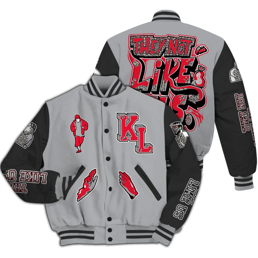 Varsity Jacket To Match Black Cement 3s - Dislike Us Graphic All Over Print