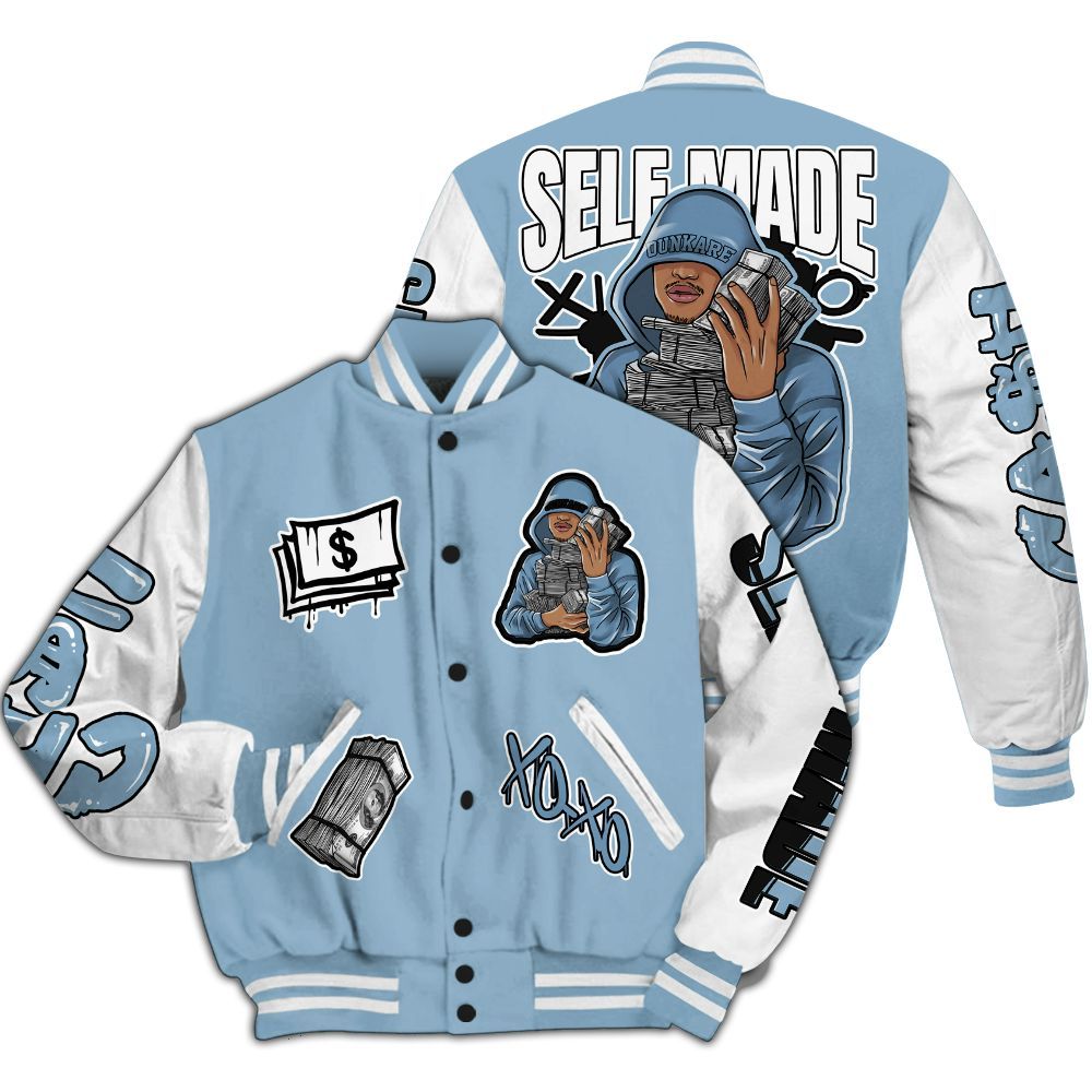 Varsity Jacket To Match High University Blue 1s - Selfmade Unique All Over Print