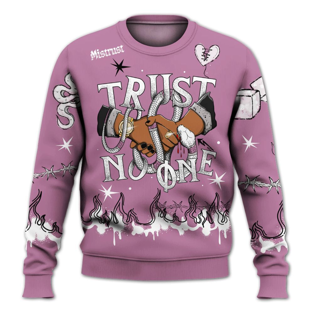 Sweatshirt To Match Neutral Grey Black White Orchid 4s - Trust No One Snake-Bite Doodle Crayon All Over Print