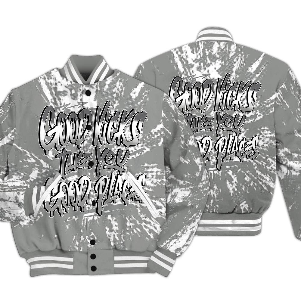 Varsity Jacket To Match Paris Cement Grey 4s - Good Kick Good Places Luxury Varsity Jacket Unisex