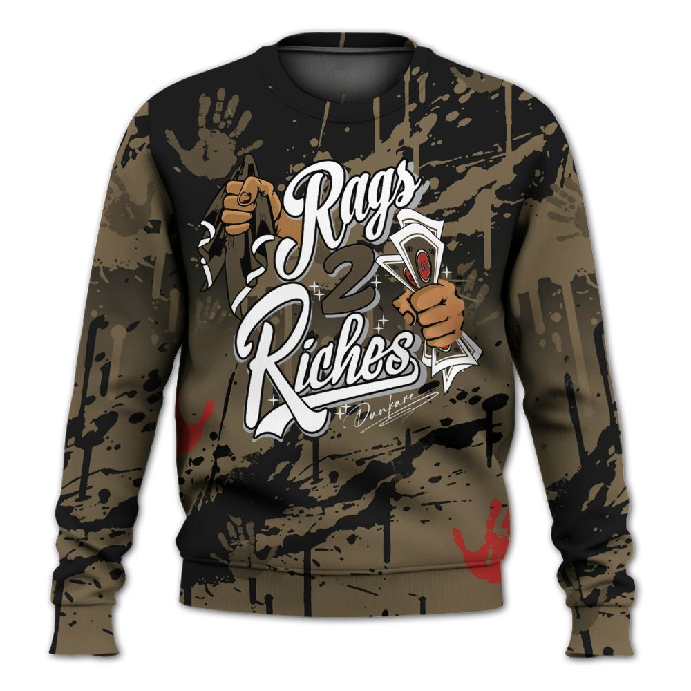Sweatshirt To Match Olive 9s - Rag 2 Riches All Over Print