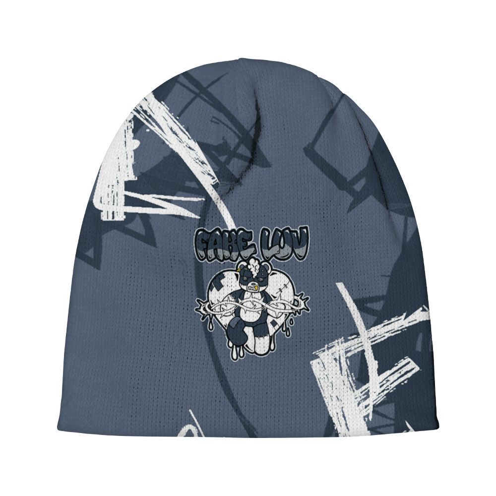 Beanie Hat To Match Low Diffused Blue 11s - False Romance Hugz Messyz Graphic