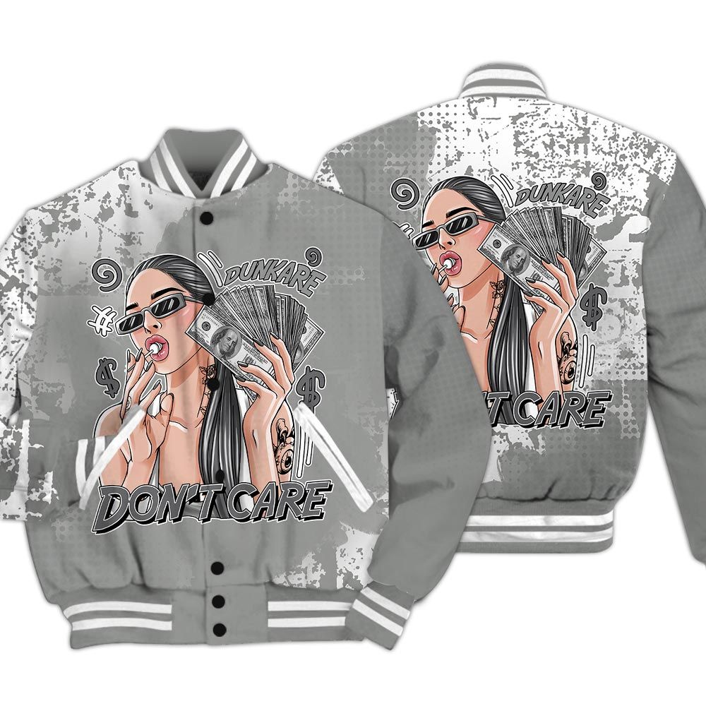 Varsity Jacket To Match Paris Cement Grey 4s - IDC Unique Glitch Dot Varsity Jacket Unisex