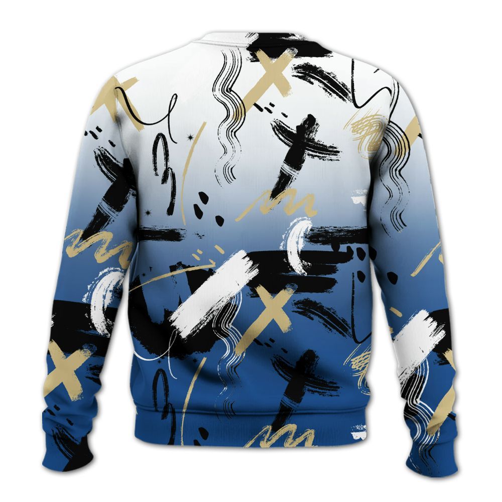 Sweatshirt To Match Air Ship Royal Blue - Money Hustle Grind Pray All Over Print