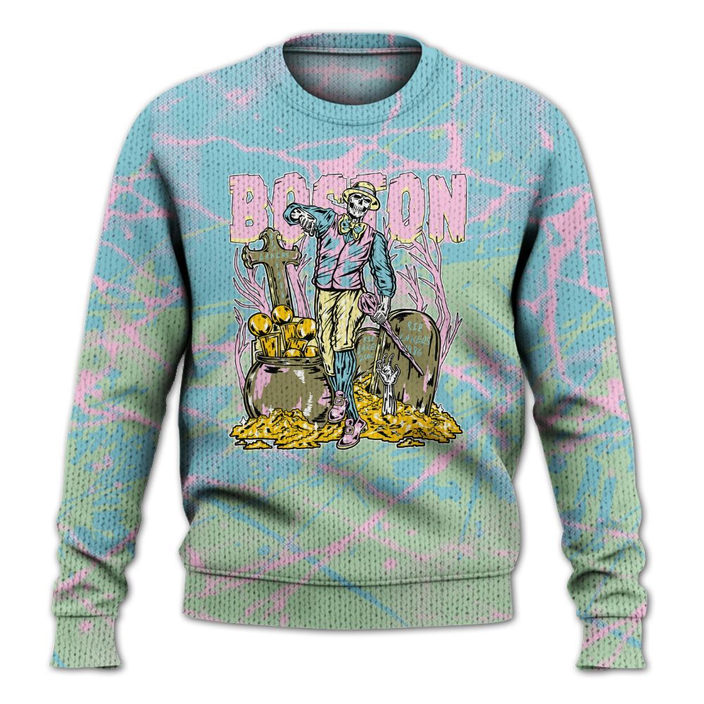 Knitted Sweater To Match SB Dunk Low Visty - Goldrush Skeleton Profound
